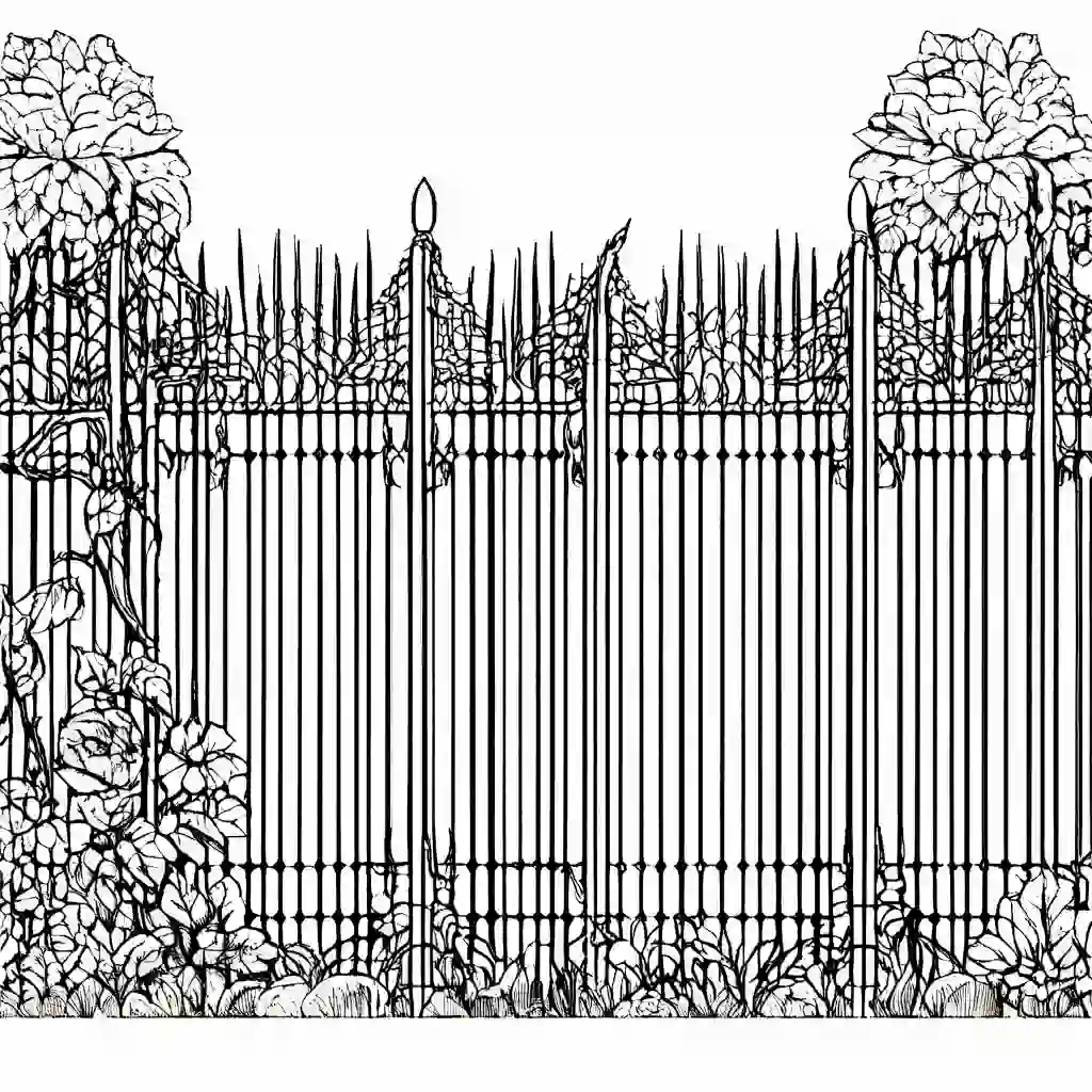 Fence coloring pages